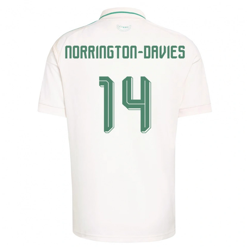 Danxen Dámské Wales Rhys Norrington-Davies #14 Bílá Hnědá Zelená Daleko Hráčské Dresy 26-28 Dres