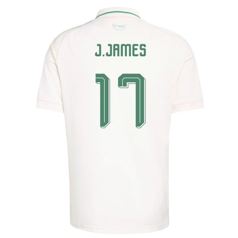 Danxen Dámské Wales Jordan James #17 Bílá Hnědá Zelená Daleko Hráčské Dresy 26-28 Dres