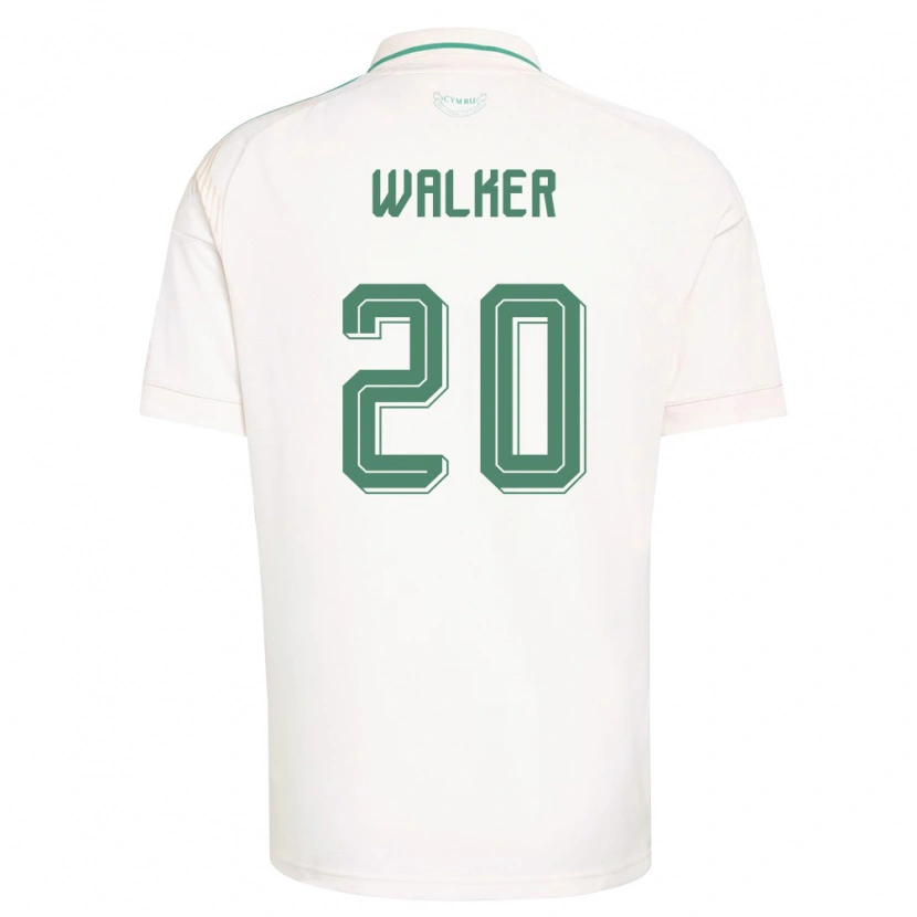 Danxen Dámské Wales Alfie Walker #20 Bílá Hnědá Zelená Daleko Hráčské Dresy 26-28 Dres