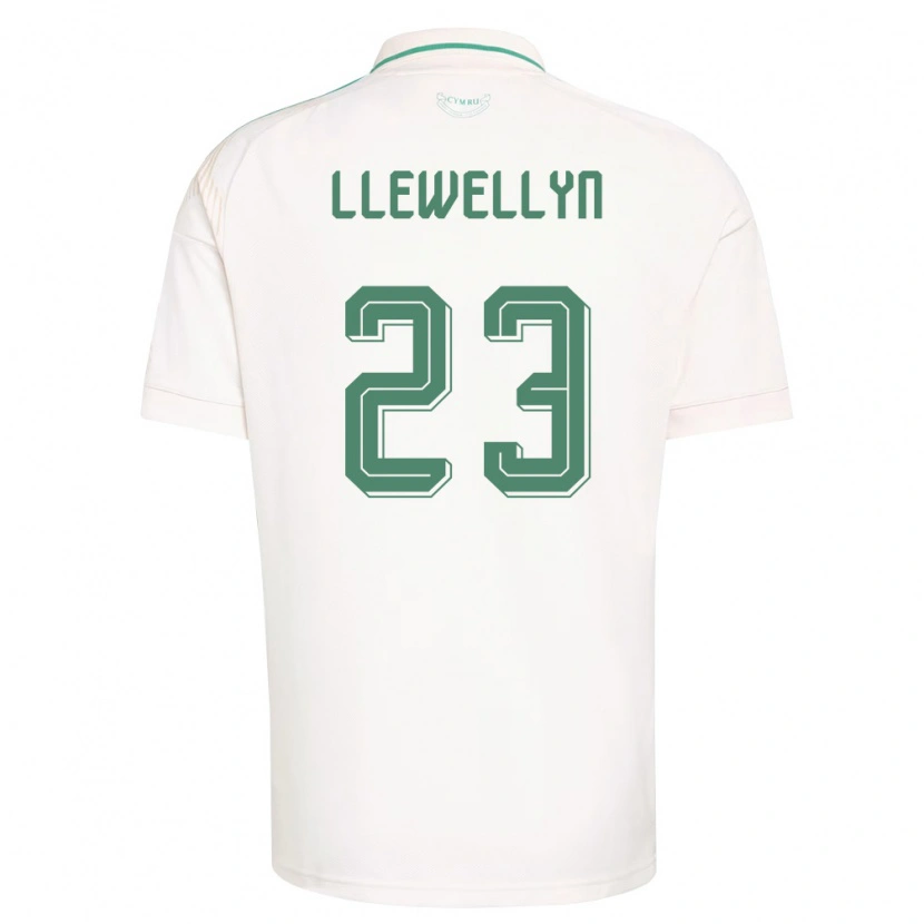 Danxen Dámské Wales Ffion Llewellyn #23 Bílá Hnědá Zelená Daleko Hráčské Dresy 26-28 Dres