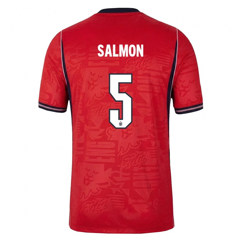 Danxen Dámské Anglie Marli Salmon #5 Červená Námořnická Bílá Daleko Hráčské Dresy 26-28 Dres