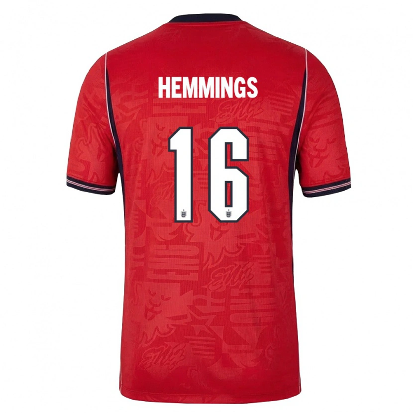 Danxen Dámské Anglie George Hemmings #16 Červená Námořnická Bílá Daleko Hráčské Dresy 26-28 Dres