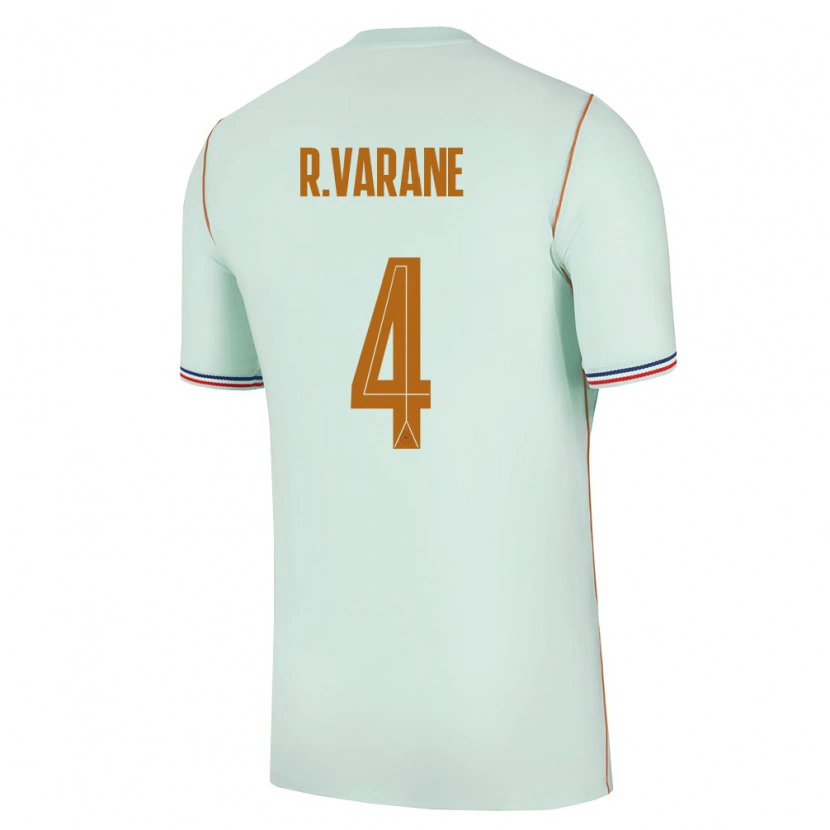 Danxen Dámské Francie Raphael Varane #4 Zelená Zlatá Daleko Hráčské Dresy 26-28 Dres