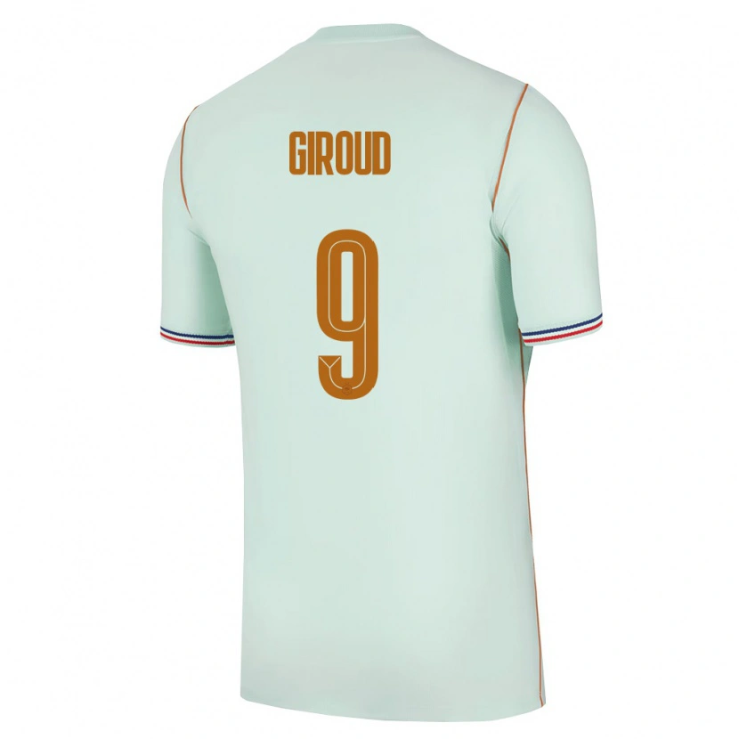 Danxen Dámské Francie Olivier Giroud #9 Zelená Zlatá Daleko Hráčské Dresy 26-28 Dres
