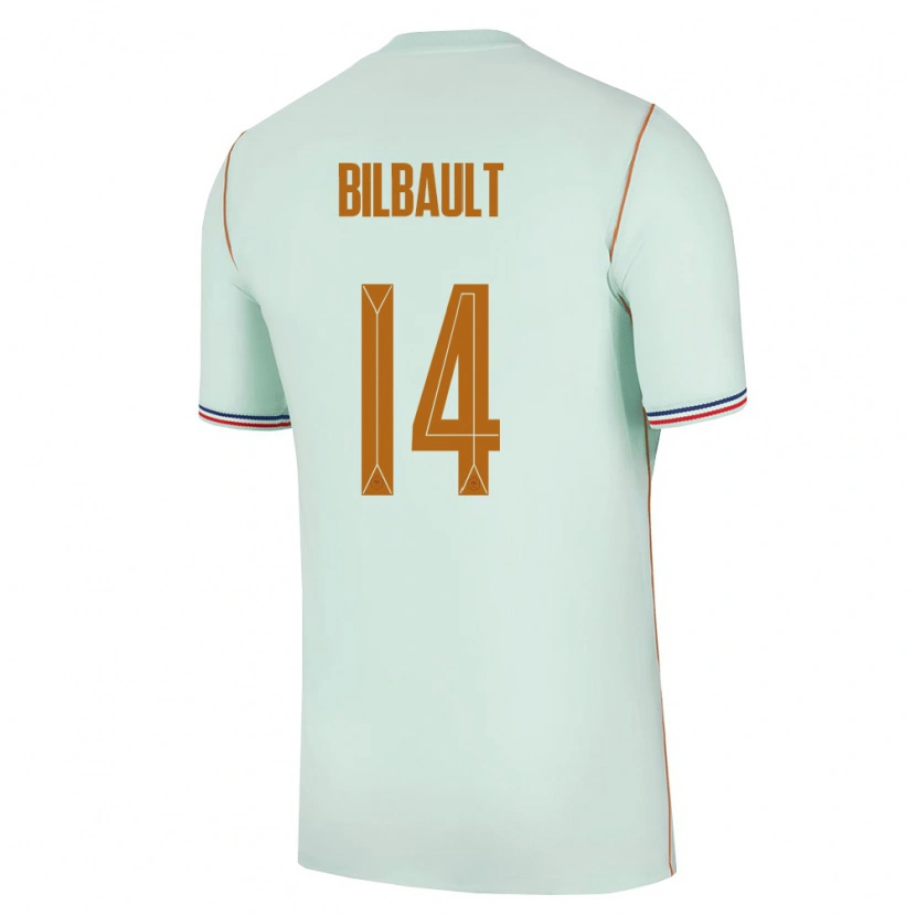 Danxen Dámské Francie Charlotte Bilbault #14 Zelená Zlatá Daleko Hráčské Dresy 26-28 Dres