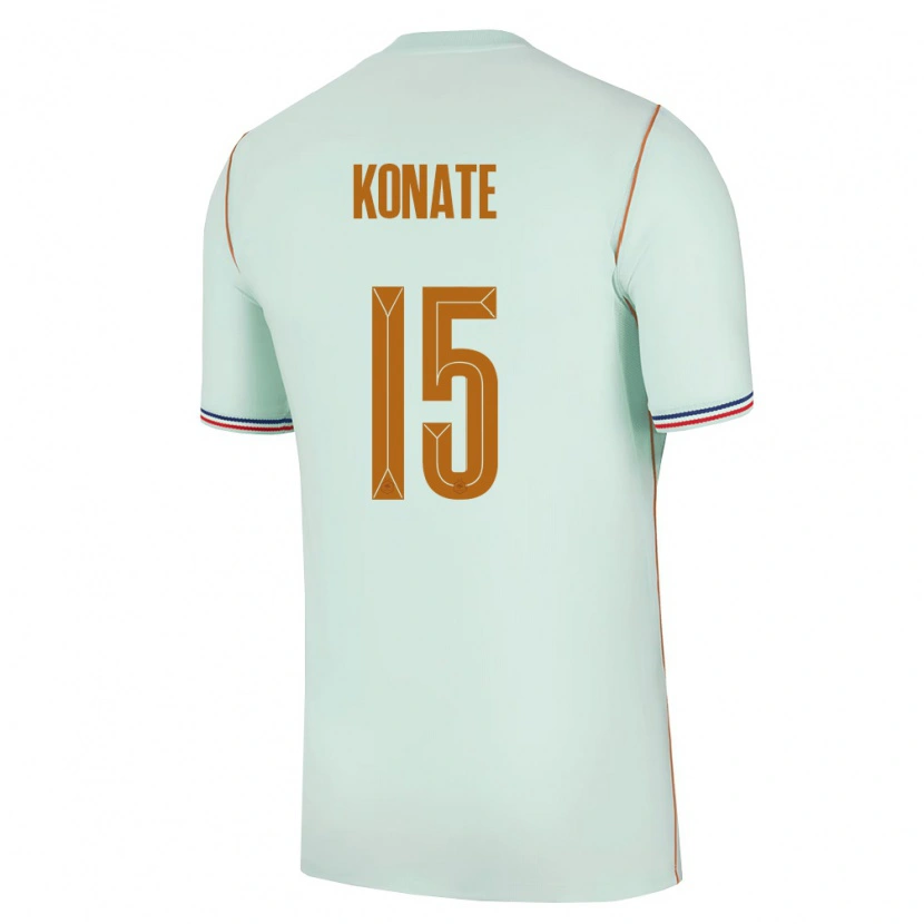 Danxen Dámské Francie Ibrahima Konaté #15 Zelená Zlatá Daleko Hráčské Dresy 26-28 Dres