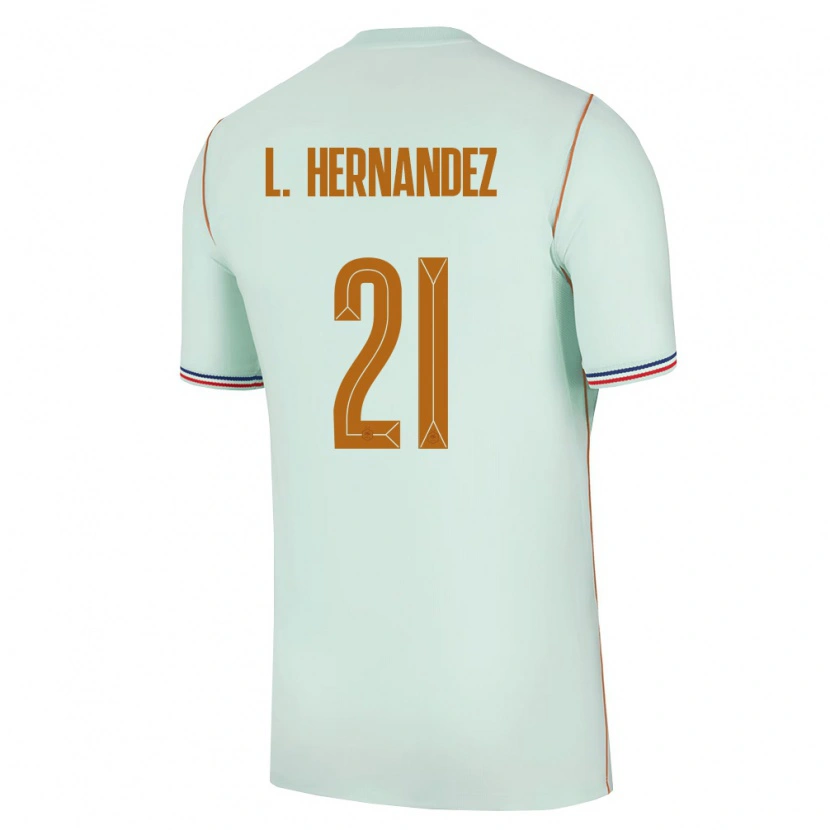 Danxen Dámské Francie Lucas Hernández #21 Zelená Zlatá Daleko Hráčské Dresy 26-28 Dres