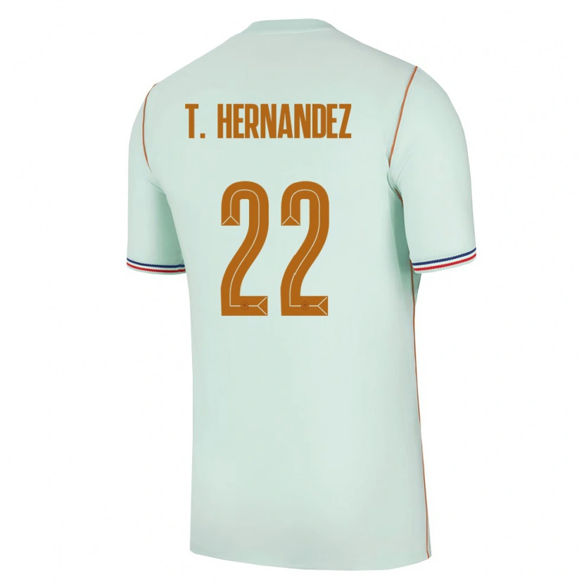 Danxen Dámské Francie Theo Hernández #22 Zelená Zlatá Daleko Hráčské Dresy 26-28 Dres