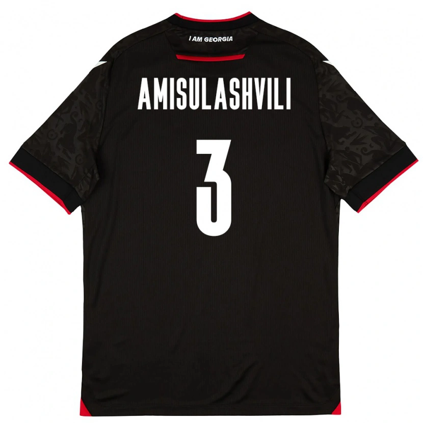 Danxen Dámské Georgia Aleksandre Amisulashvili #3 Černá Bílá Červená Daleko Hráčské Dresy 26-28 Dres