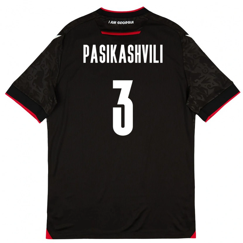 Danxen Dámské Georgia Nino Pasikashvili #3 Černá Bílá Červená Daleko Hráčské Dresy 26-28 Dres