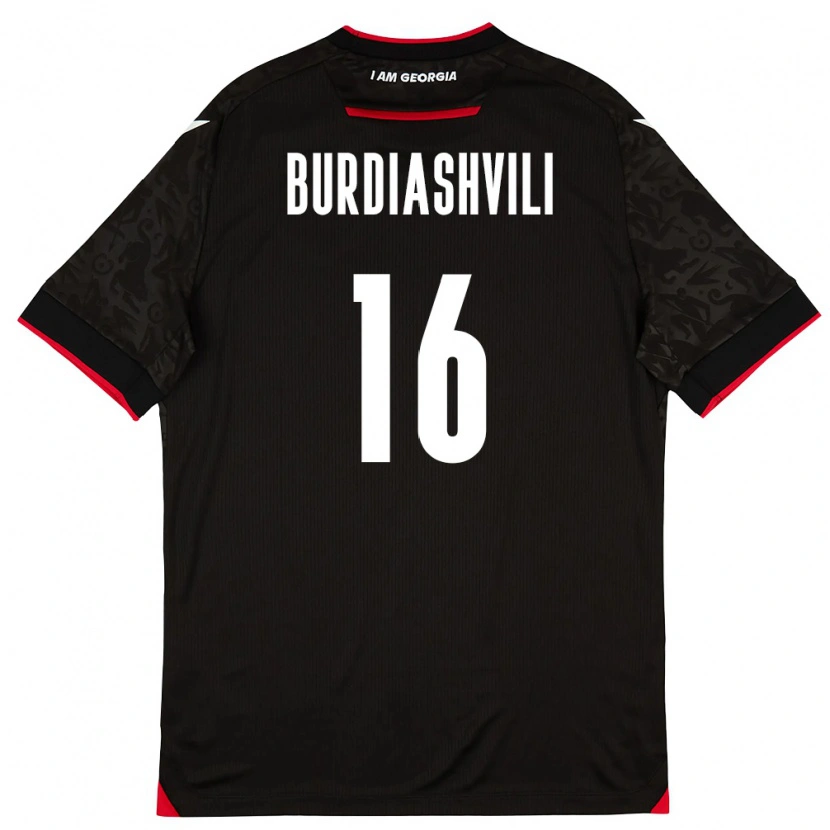Danxen Dámské Georgia Beka Burdiashvili #16 Černá Bílá Červená Daleko Hráčské Dresy 26-28 Dres