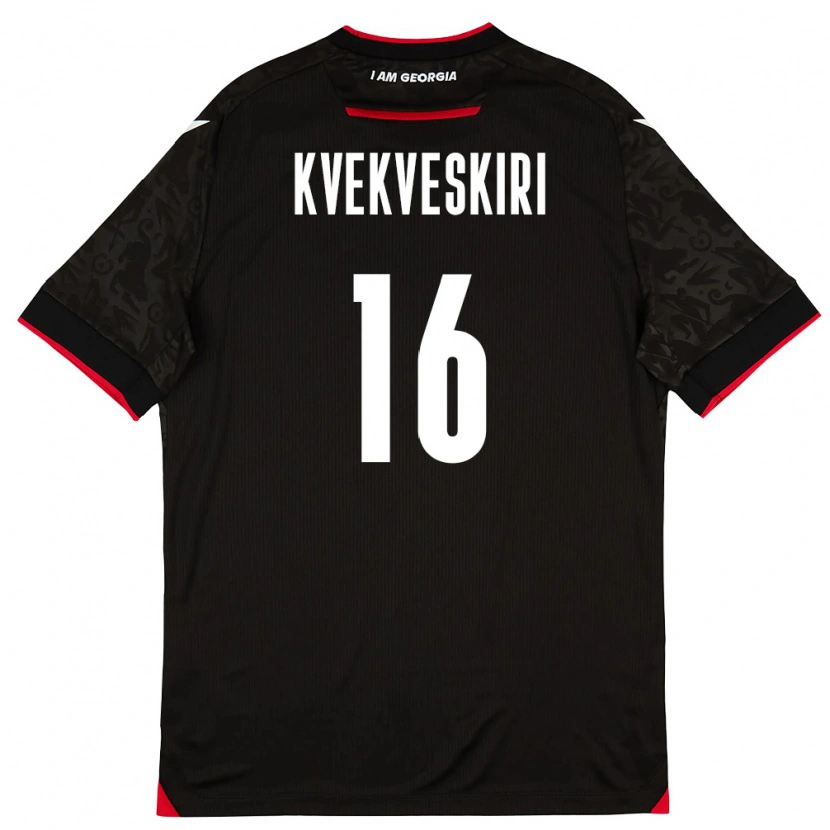 Danxen Dámské Georgia Nika Kvekveskiri #16 Černá Bílá Červená Daleko Hráčské Dresy 26-28 Dres