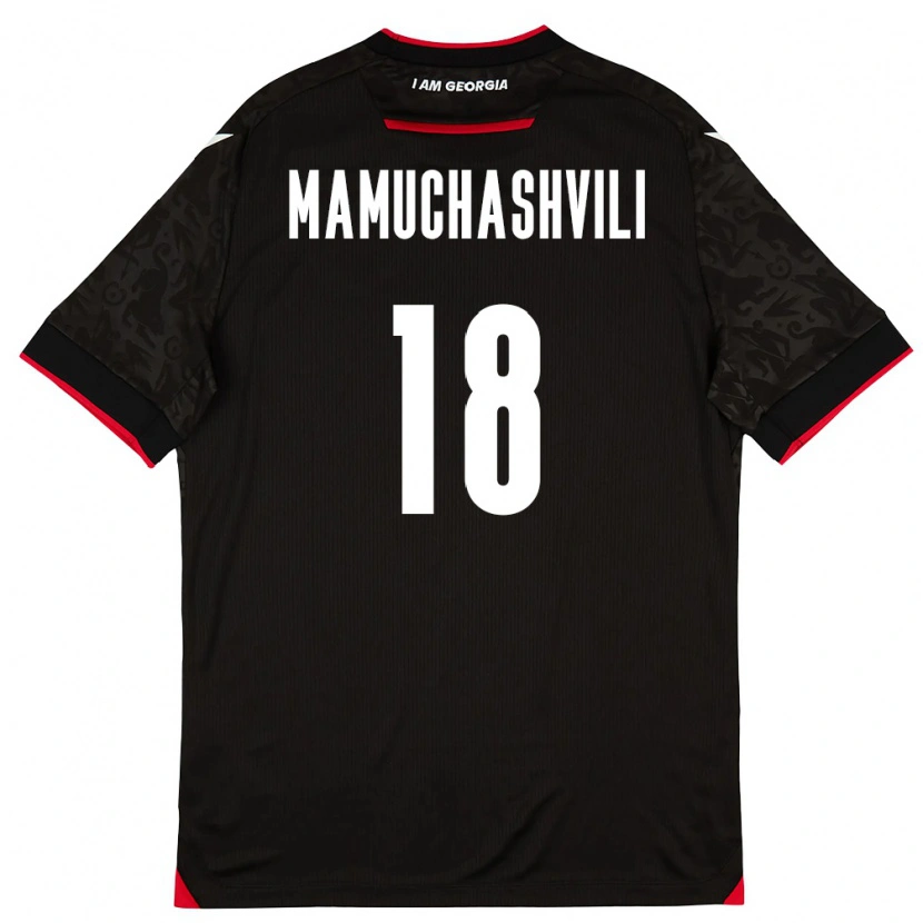 Danxen Dámské Georgia Vladimer Mamuchashvili #18 Černá Bílá Červená Daleko Hráčské Dresy 26-28 Dres
