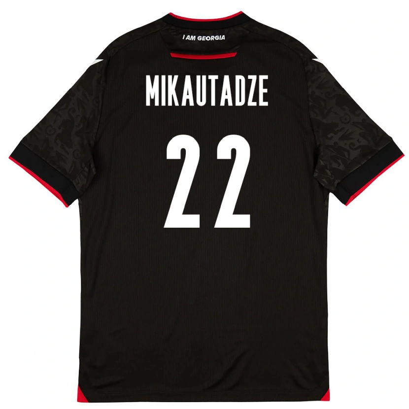 Danxen Dámské Georgia Georges Mikautadze #22 Černá Bílá Červená Daleko Hráčské Dresy 26-28 Dres