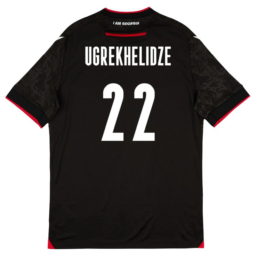 Danxen Dámské Georgia Nikoloz Ugrekhelidze #22 Černá Bílá Červená Daleko Hráčské Dresy 26-28 Dres