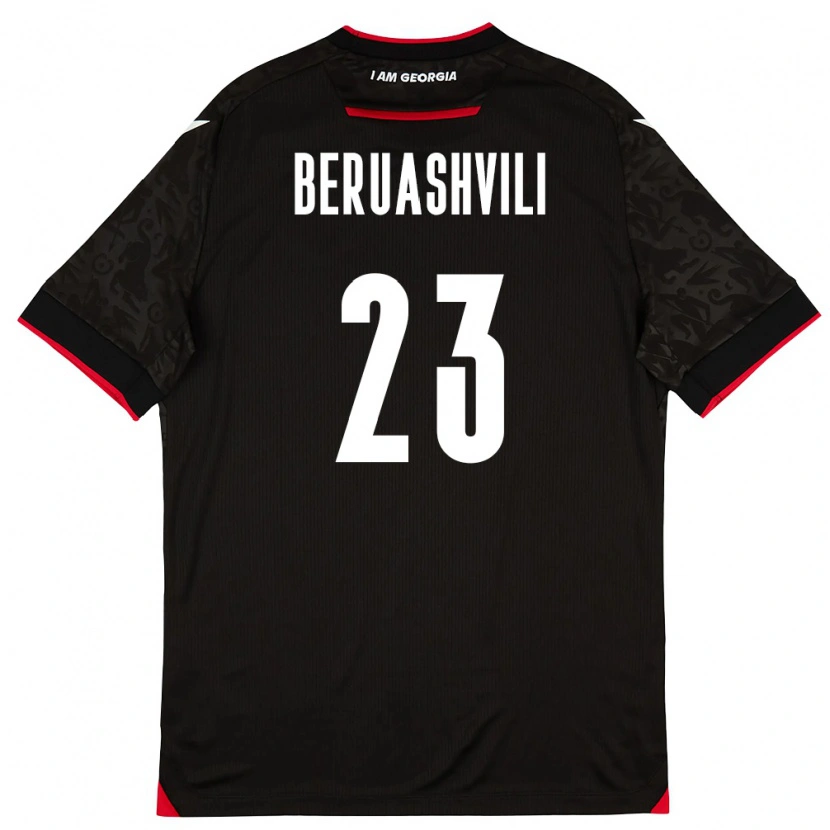 Danxen Dámské Georgia Papuna Beruashvili #23 Černá Bílá Červená Daleko Hráčské Dresy 26-28 Dres