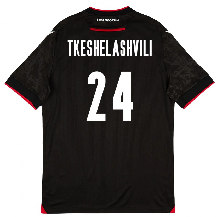 Danxen Dámské Georgia Amiran Tkeshelashvili #24 Černá Bílá Červená Daleko Hráčské Dresy 26-28 Dres