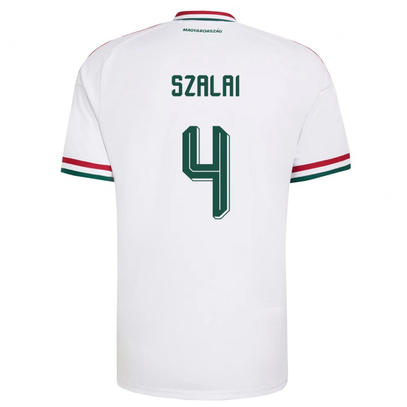 Danxen Dámské Maďarsko Attila Szalai #4 Bílá Červená Zelená Daleko Hráčské Dresy 26-28 Dres