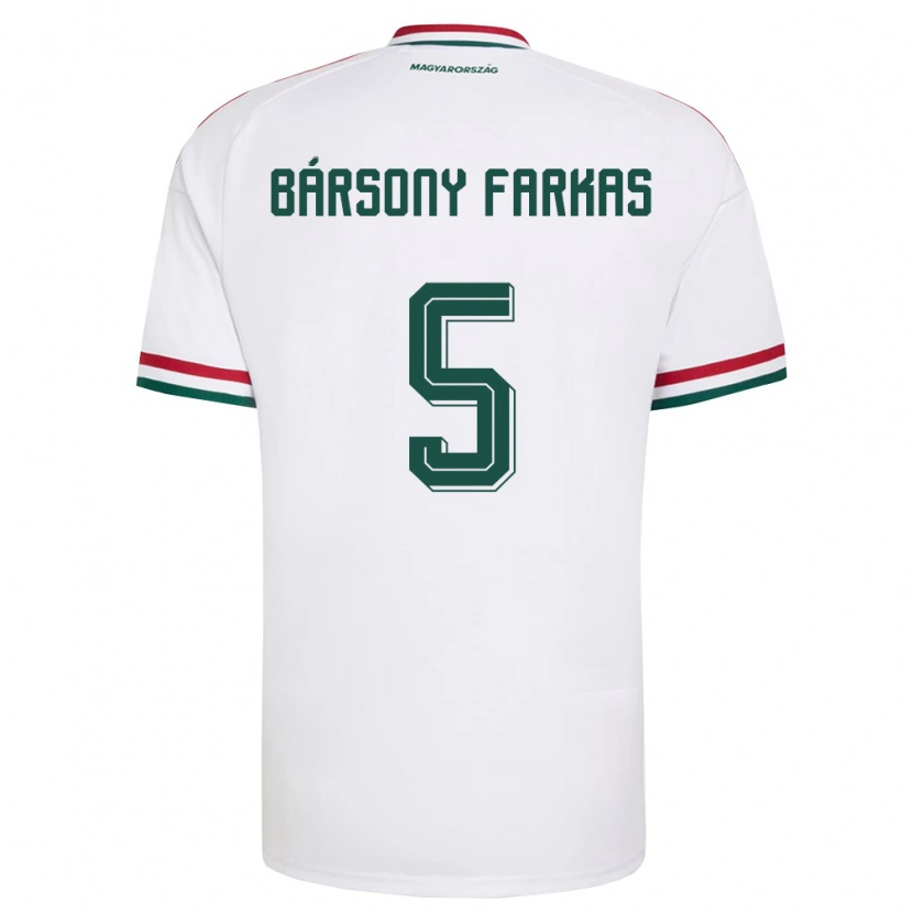 Danxen Dámské Maďarsko Dániel Bársony Farkas #5 Bílá Červená Zelená Daleko Hráčské Dresy 26-28 Dres