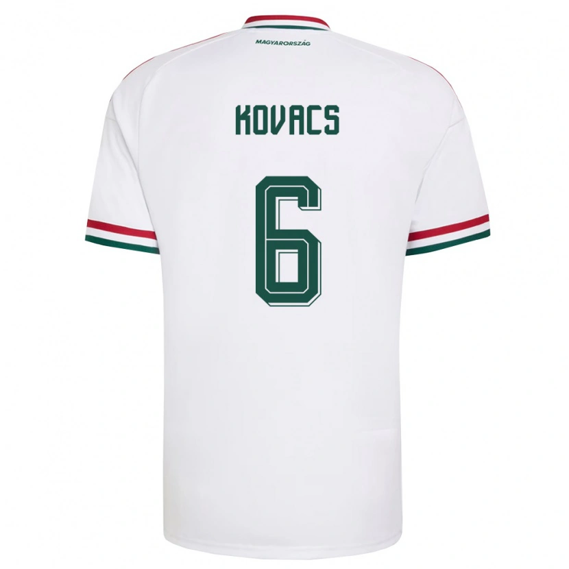 Danxen Dámské Maďarsko Noel Kovács #6 Bílá Červená Zelená Daleko Hráčské Dresy 26-28 Dres