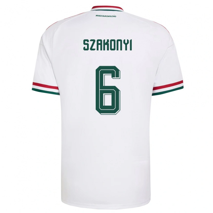 Danxen Dámské Maďarsko Emese Szakonyi #6 Bílá Červená Zelená Daleko Hráčské Dresy 26-28 Dres