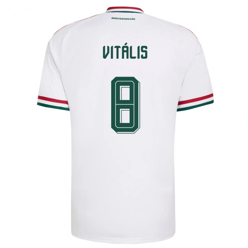 Danxen Dámské Maďarsko Milán Vitális #8 Bílá Červená Zelená Daleko Hráčské Dresy 26-28 Dres