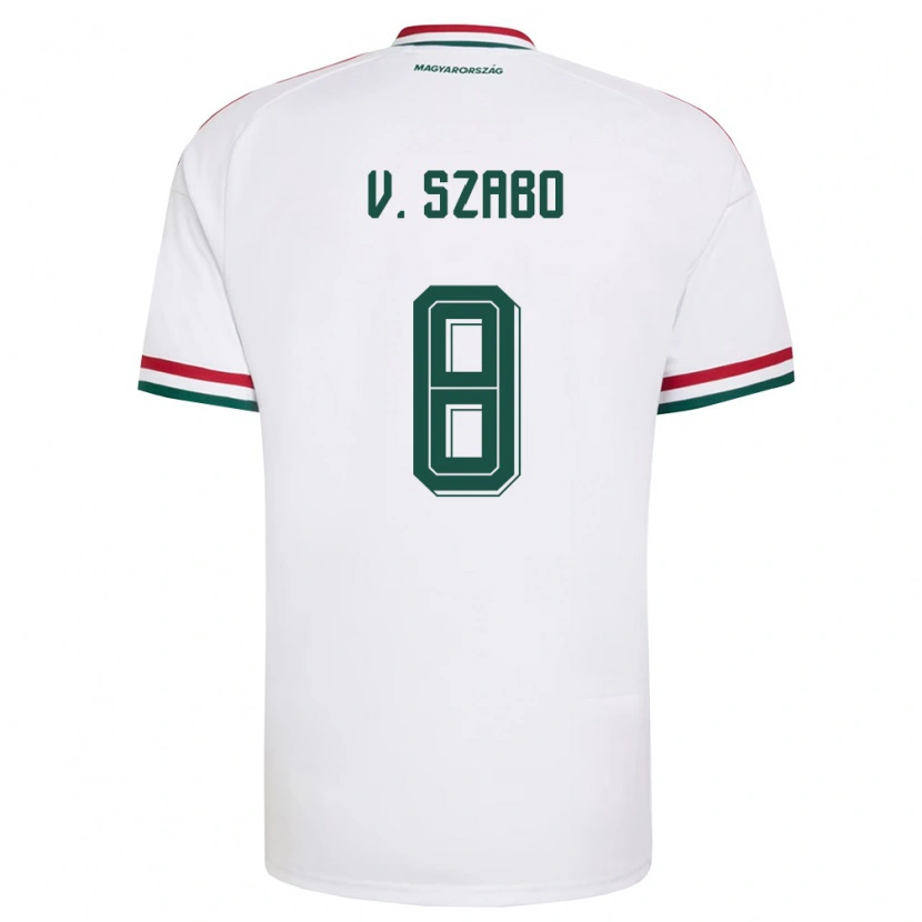 Danxen Dámské Maďarsko Viktória Szabó #8 Bílá Červená Zelená Daleko Hráčské Dresy 26-28 Dres