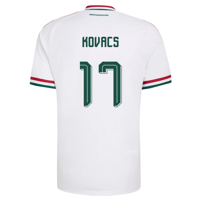Danxen Dámské Maďarsko Mátyás Kovács #17 Bílá Červená Zelená Daleko Hráčské Dresy 26-28 Dres