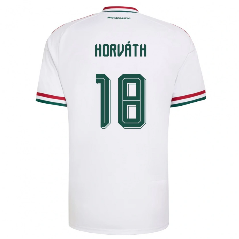 Danxen Dámské Maďarsko Kevin Horváth #18 Bílá Červená Zelená Daleko Hráčské Dresy 26-28 Dres