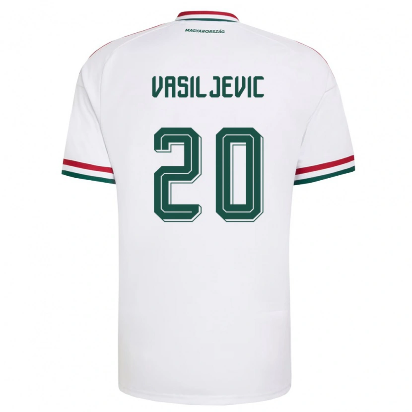 Danxen Dámské Maďarsko Andrej Vasiljevic #20 Bílá Červená Zelená Daleko Hráčské Dresy 26-28 Dres