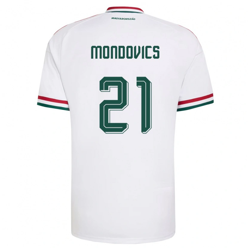 Danxen Dámské Maďarsko Kevin Mondovics #21 Bílá Červená Zelená Daleko Hráčské Dresy 26-28 Dres