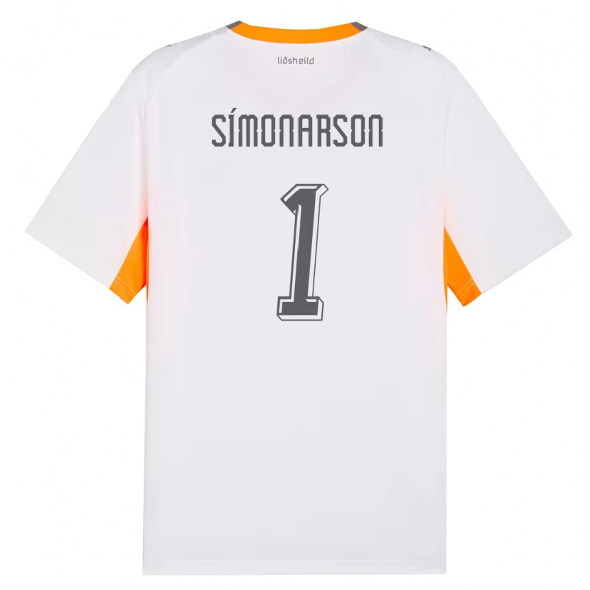 Danxen Dámské Island Jón Sölvi Símonarson #1 Bílá Oranžová Šedá Daleko Hráčské Dresy 26-28 Dres
