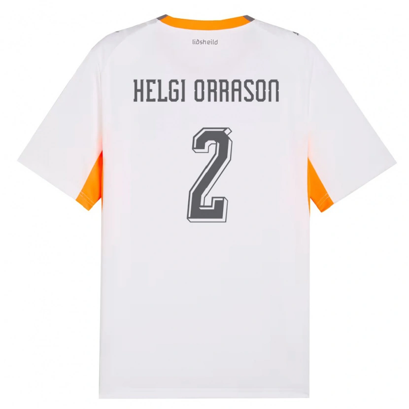 Danxen Dámské Island Ásgeir Helgi Orrason #2 Bílá Oranžová Šedá Daleko Hráčské Dresy 26-28 Dres