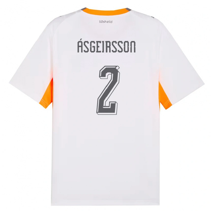 Danxen Dámské Island Sölvi Snær Ásgeirsson #2 Bílá Oranžová Šedá Daleko Hráčské Dresy 26-28 Dres