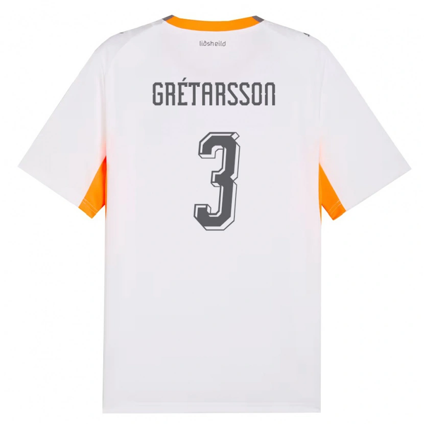 Danxen Dámské Island Daníel Leó Grétarsson #3 Bílá Oranžová Šedá Daleko Hráčské Dresy 26-28 Dres