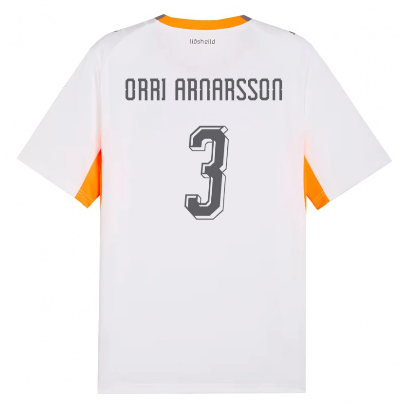 Danxen Dámské Island Egill Orri Arnarsson #3 Bílá Oranžová Šedá Daleko Hráčské Dresy 26-28 Dres