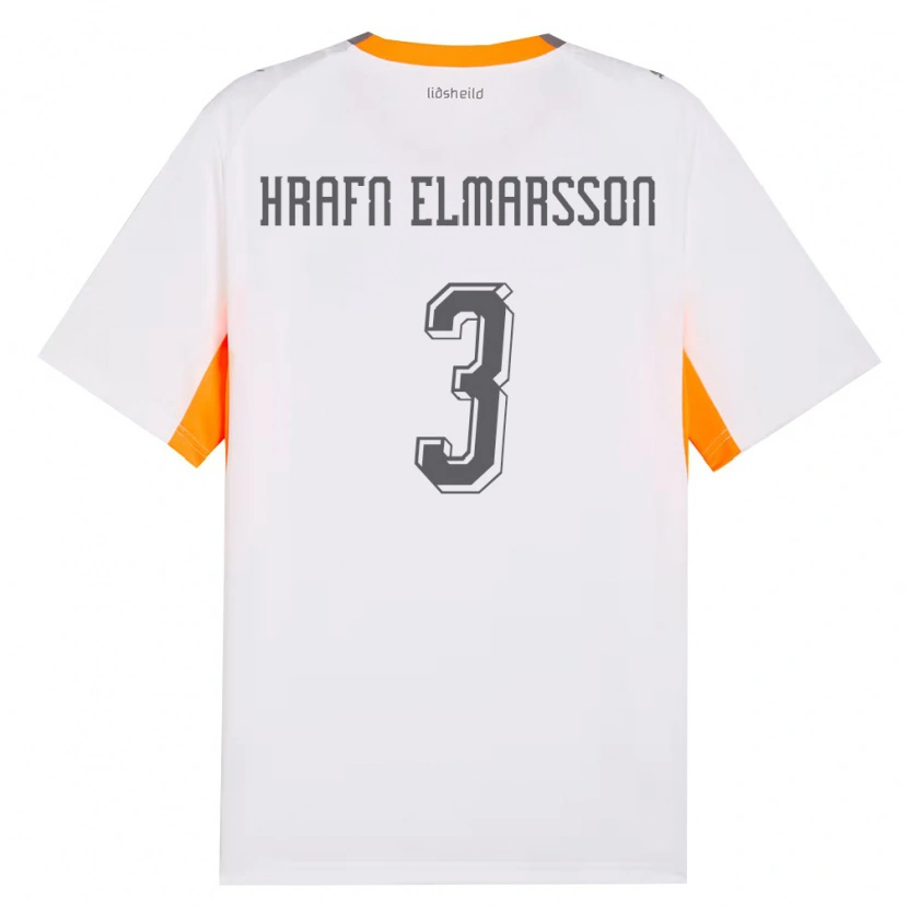 Danxen Dámské Island Leó Hrafn Elmarsson #3 Bílá Oranžová Šedá Daleko Hráčské Dresy 26-28 Dres