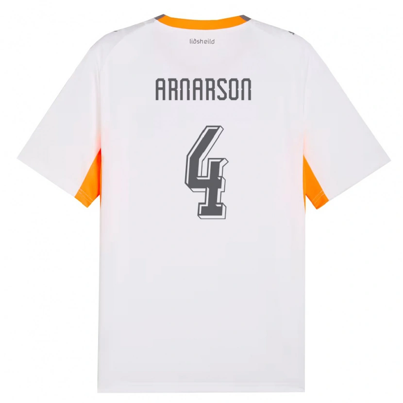 Danxen Dámské Island Nökkvi Arnarson #4 Bílá Oranžová Šedá Daleko Hráčské Dresy 26-28 Dres