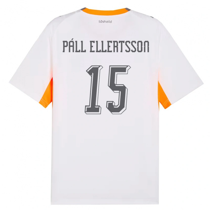 Danxen Dámské Island Markús Páll Ellertsson #15 Bílá Oranžová Šedá Daleko Hráčské Dresy 26-28 Dres