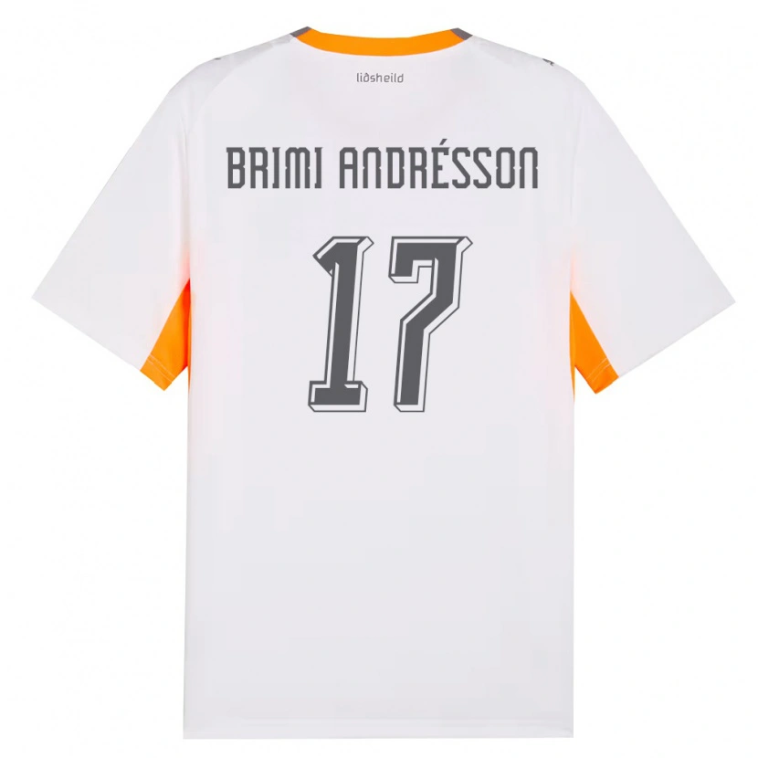 Danxen Dámské Island Björgvin Brimi Andrésson #17 Bílá Oranžová Šedá Daleko Hráčské Dresy 26-28 Dres