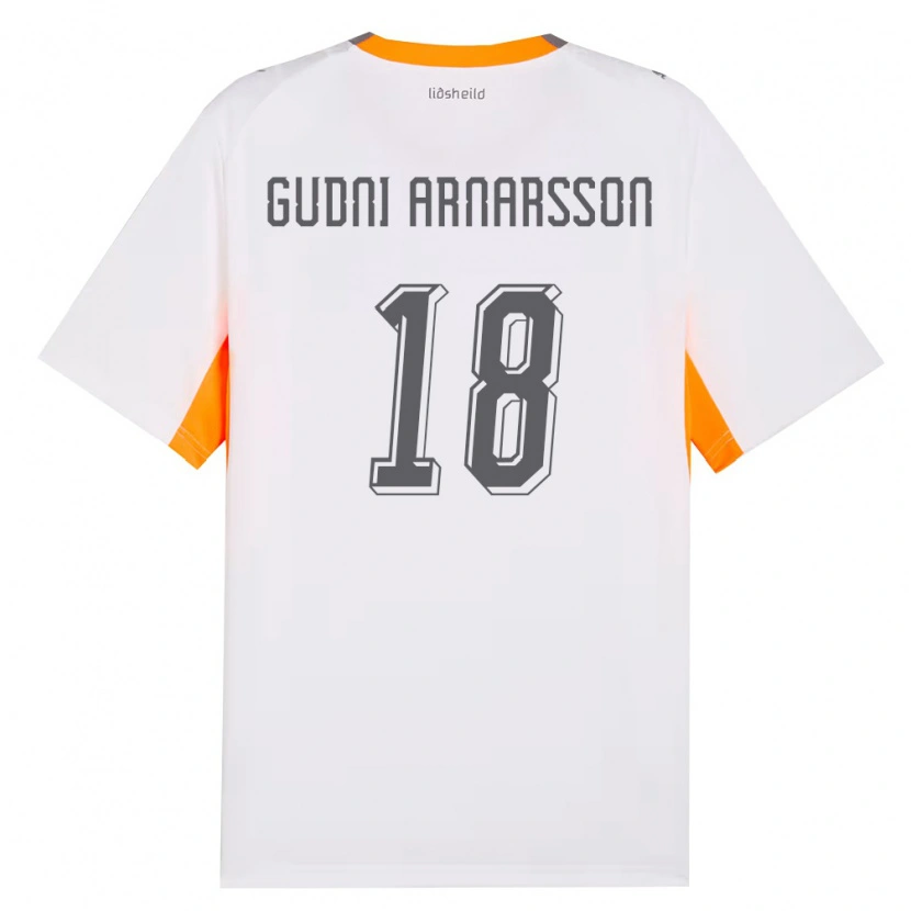 Danxen Dámské Island Jónatan Gudni Arnarsson #18 Bílá Oranžová Šedá Daleko Hráčské Dresy 26-28 Dres