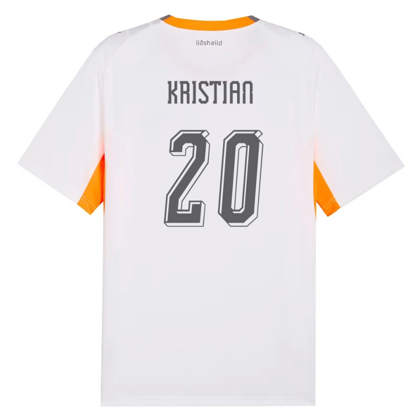 Danxen Dámské Island Kristian Hlynsson #20 Bílá Oranžová Šedá Daleko Hráčské Dresy 26-28 Dres