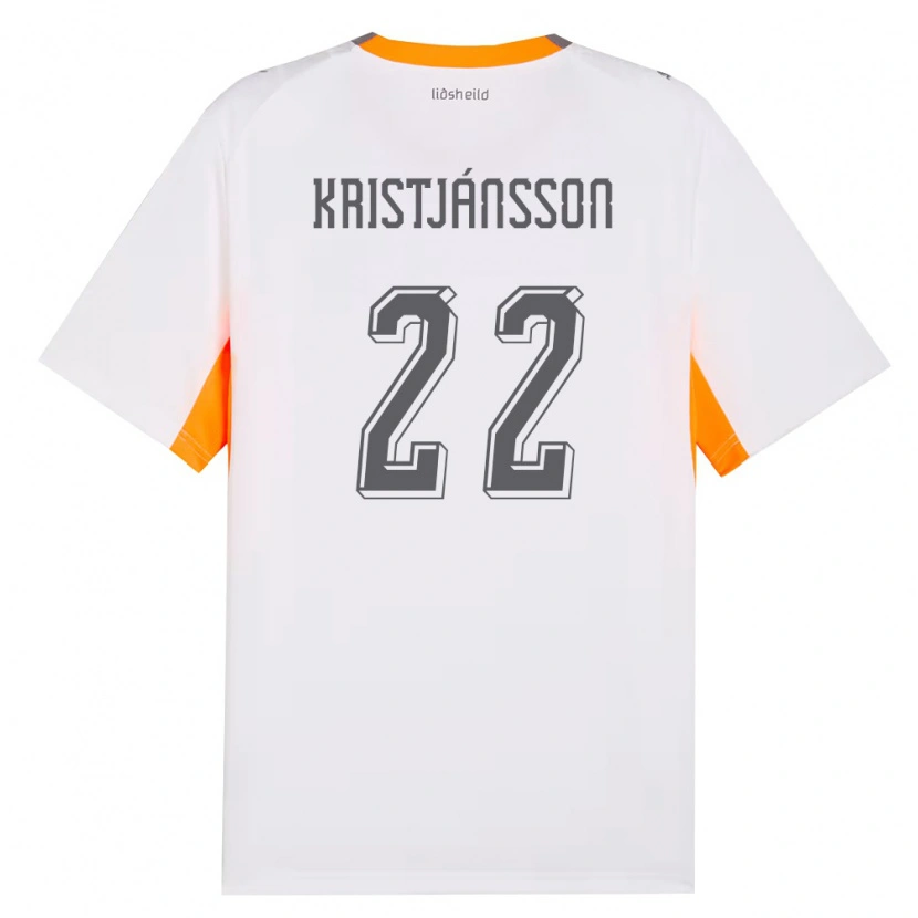 Danxen Dámské Island Daníel Freyr Kristjánsson #22 Bílá Oranžová Šedá Daleko Hráčské Dresy 26-28 Dres