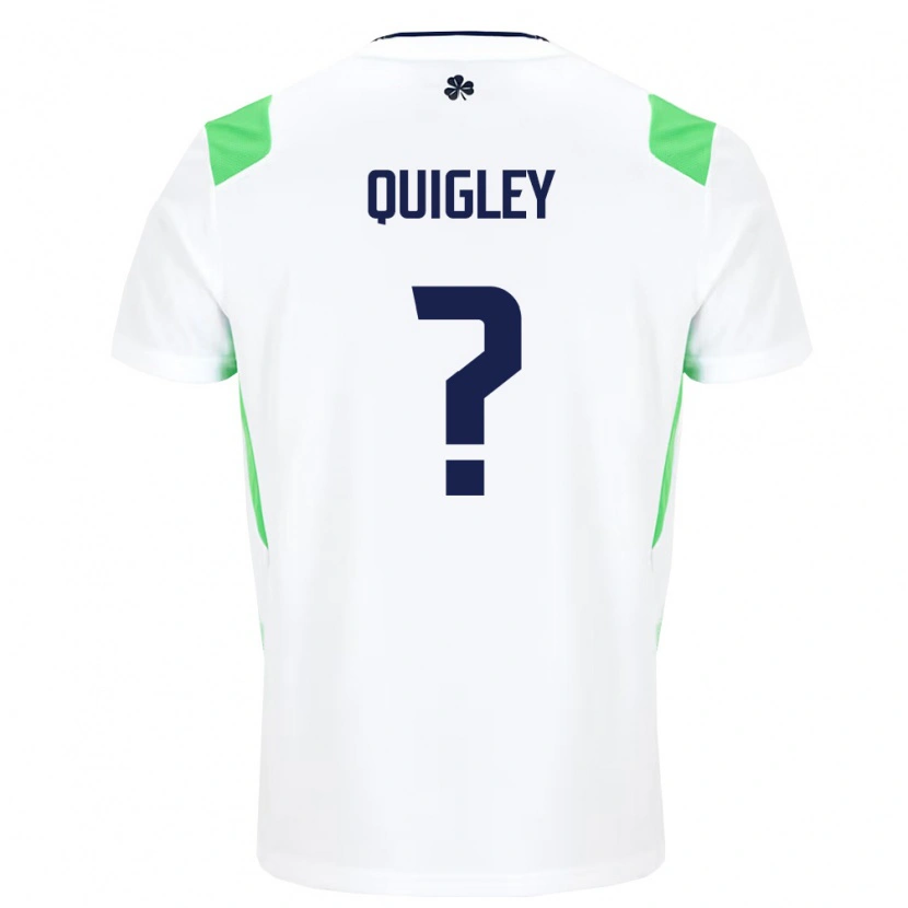 Danxen Dámské Irsko Kian Quigley #0 Bílá Světle Zelená Daleko Hráčské Dresy 26-28 Dres