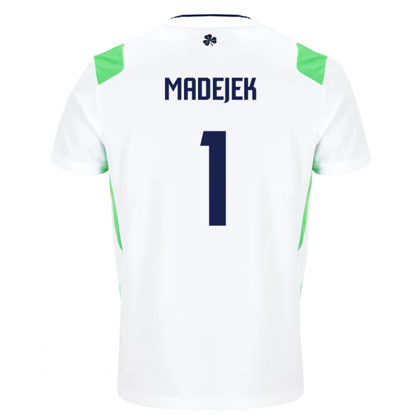 Danxen Dámské Irsko Adam Madejek #1 Bílá Světle Zelená Daleko Hráčské Dresy 26-28 Dres