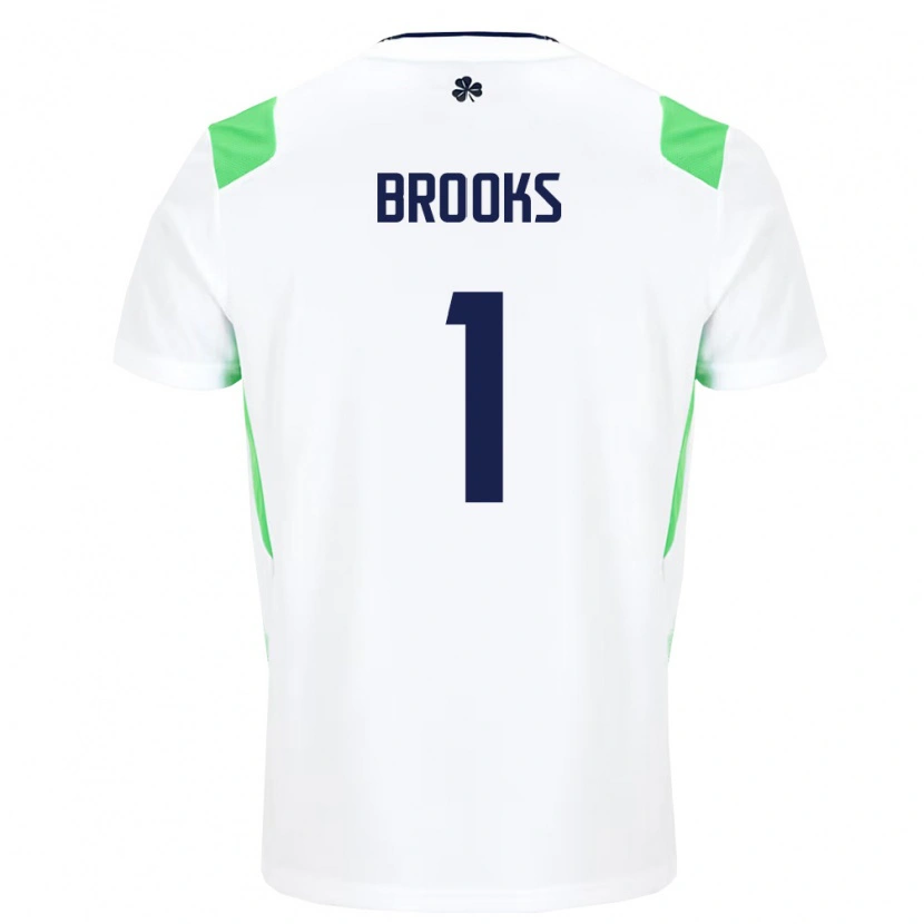 Danxen Dámské Irsko Tiernan Brooks #1 Bílá Světle Zelená Daleko Hráčské Dresy 26-28 Dres