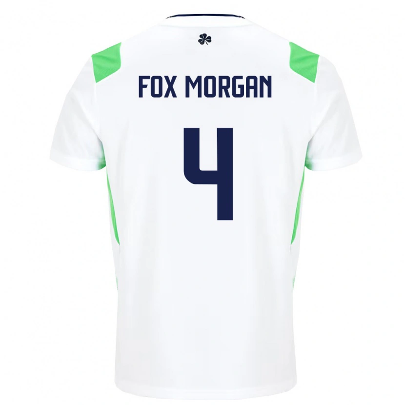 Danxen Dámské Irsko Robert Fox Morgan #4 Bílá Světle Zelená Daleko Hráčské Dresy 26-28 Dres