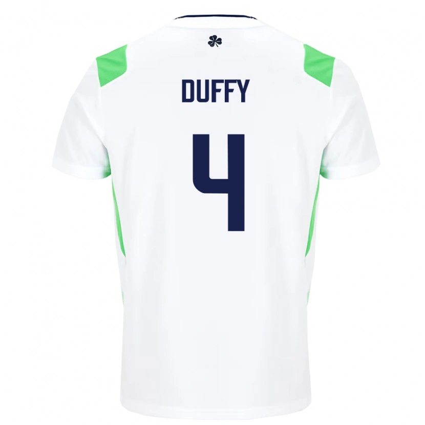 Danxen Dámské Irsko Shane Duffy #4 Bílá Světle Zelená Daleko Hráčské Dresy 26-28 Dres