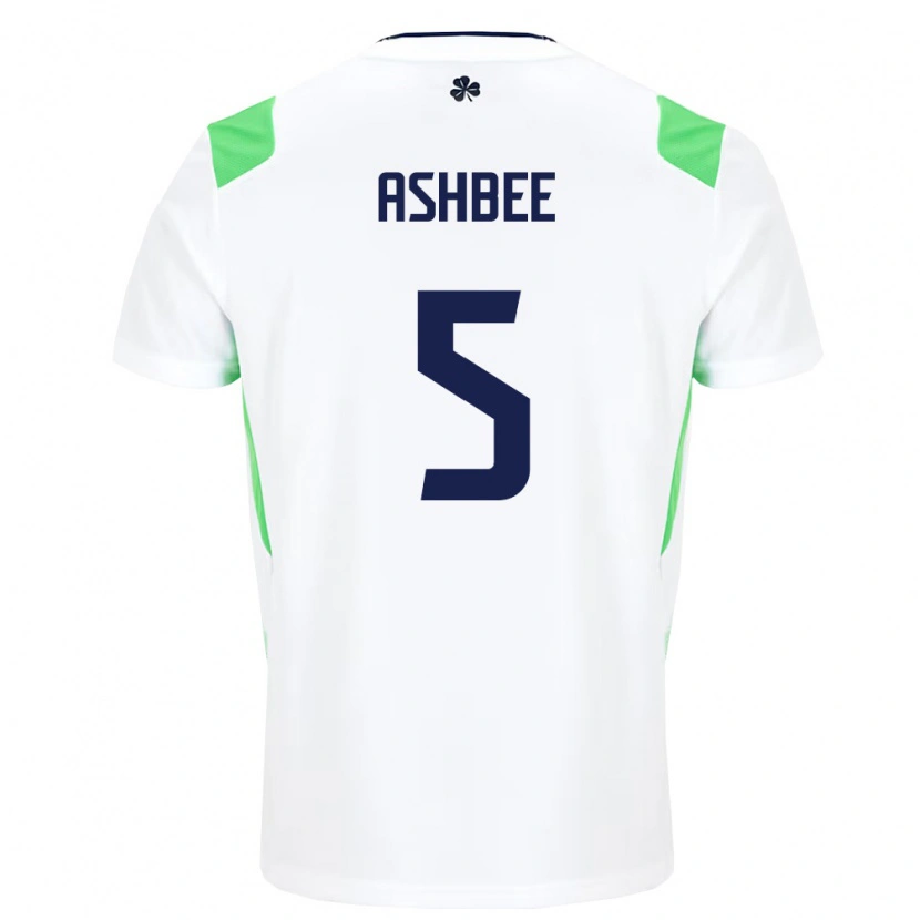 Danxen Dámské Irsko Stanley Ashbee #5 Bílá Světle Zelená Daleko Hráčské Dresy 26-28 Dres