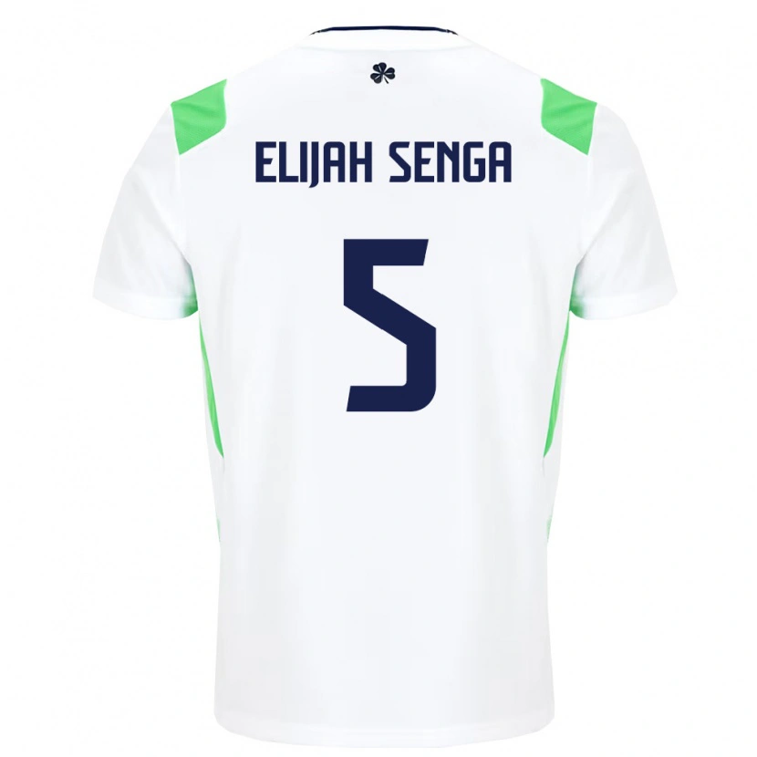 Danxen Dámské Irsko Ben Elijah Senga #5 Bílá Světle Zelená Daleko Hráčské Dresy 26-28 Dres